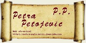 Petra Petojević vizit kartica